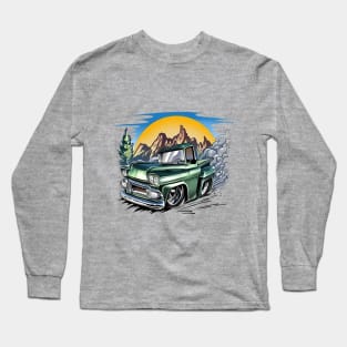 Lowrider Green Vintage Pickup Truck Long Sleeve T-Shirt